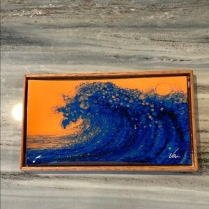 Ocean Wave wall Painting - Blue and Orange authentic starving artist Hawaii Art